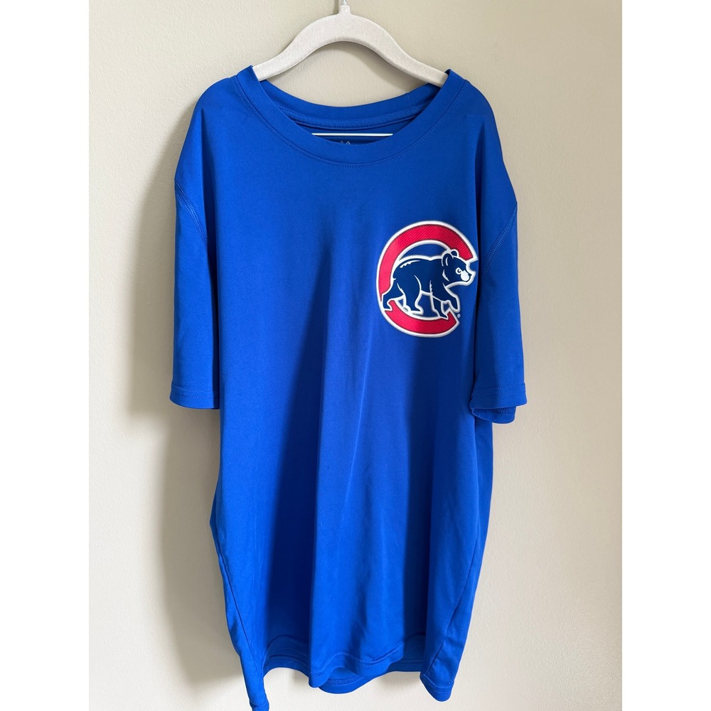 Majestic Chicago Cubs Rizzo 44 Blue Shirt Youth Large